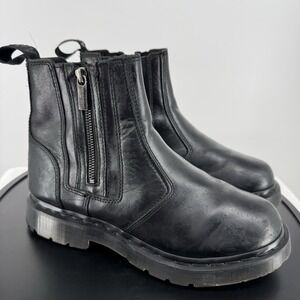 Dr. Doc Martens Black Alyson Boot Chelsea Women Sherpa Zip Up Size 8 Ladies Y2K